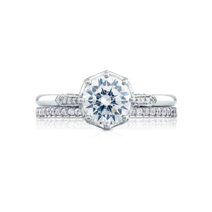 Tacori 18k White Gold Simply Tacori Round Diamond Engagement Ring (0.11 CTW)