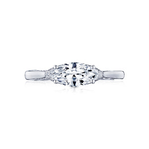 Tacori 18k White Gold Simply Tacori Marquise Diamond Engagement Ring (0.09 CTW)