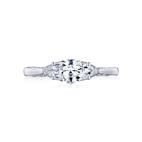 Tacori 18k White Gold Simply Tacori Marquise Diamond Engagement Ring Setting (0.09 CTW)