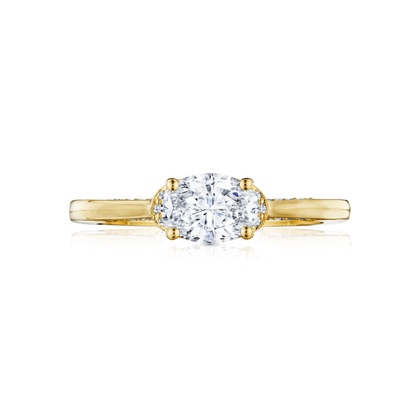 Tacori 18k Yellow Gold Simply Tacori Oval Diamond Engagement Ring Setting  (0.1 CTW)