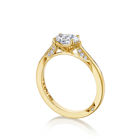 Tacori 18k Yellow Gold Simply Tacori Oval Diamond Engagement Ring Setting  (0.1 CTW)