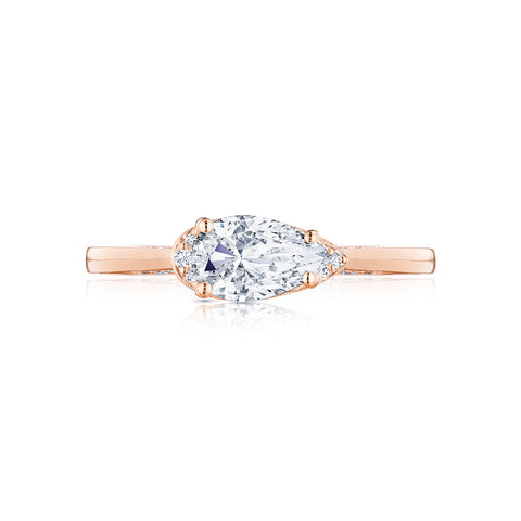 Tacori 18k Rose Gold Simply Tacori Pear Diamond Engagement Ring Setting (0.11 CTW)