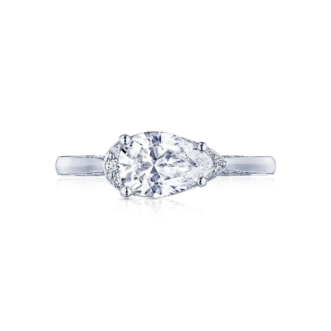 Tacori 18k White Gold Simply Tacori Pear Diamond Engagement Ring (0.13 CTW)