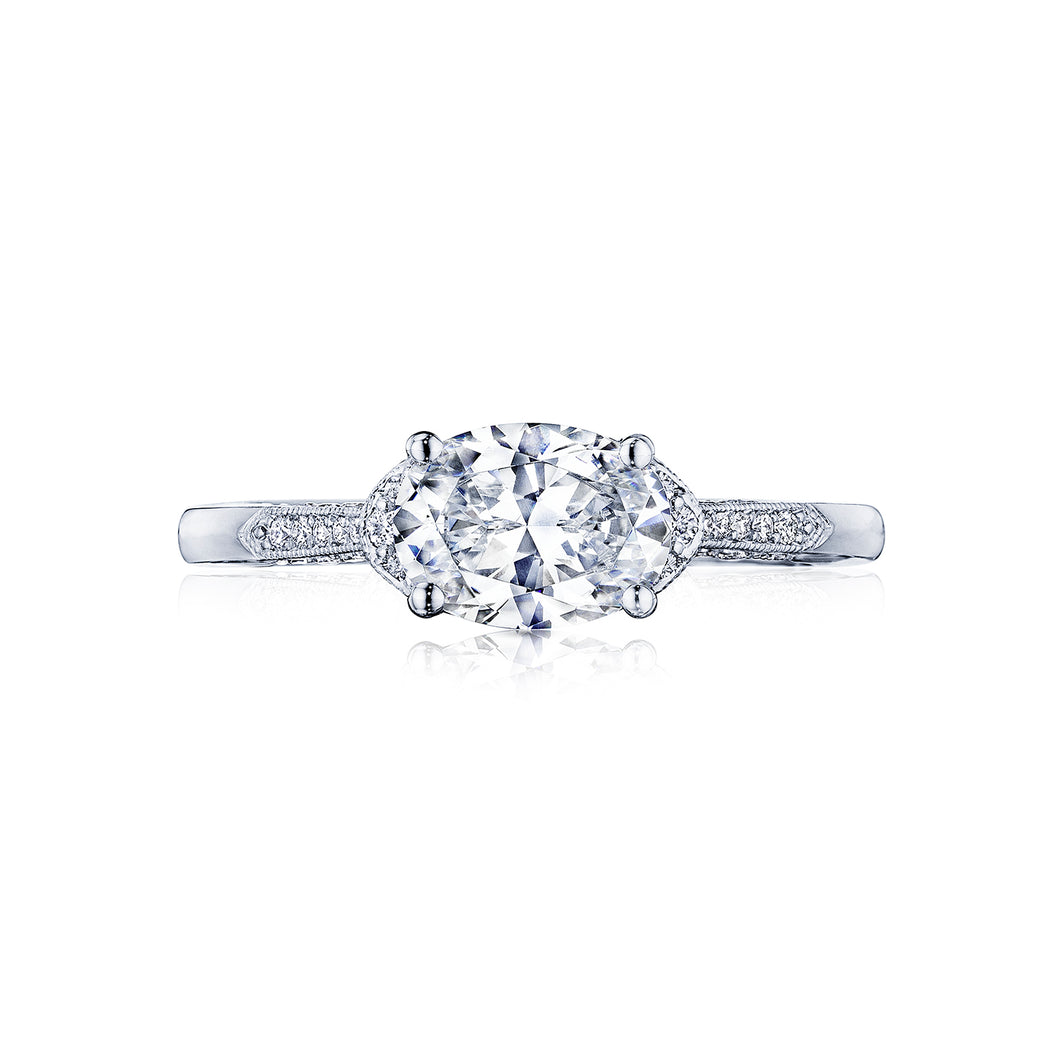 Tacori 18k White Gold Simply Tacori Oval Diamond Engagement Ring (0.15 CTW)