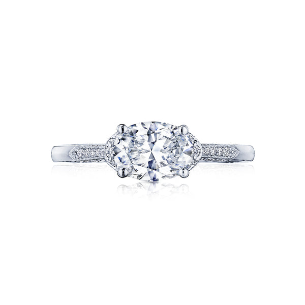 Tacori 18k White Gold Simply Tacori Oval Diamond Engagement Ring Setting (0.15 CTW)