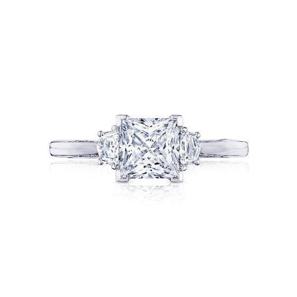 Tacori 18k White Gold Simply Tacori Princess Diamond Engagement Ring Setting (0.28 CTW)