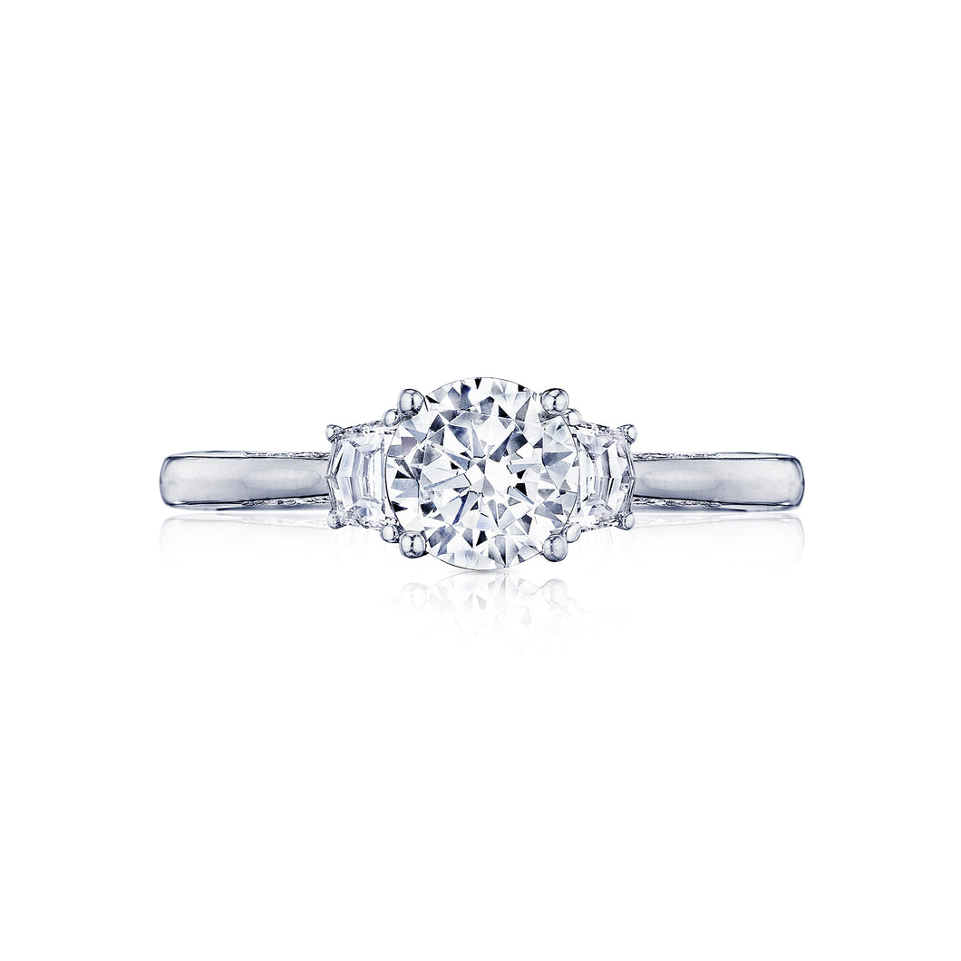 Tacori 18k White Gold imply Tacori Round Diamond Engagement Ring (0.28 CTW)