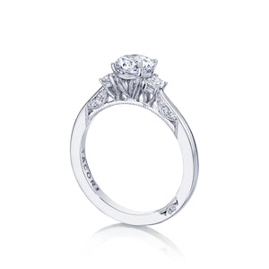 Tacori 18k White Gold imply Tacori Round Diamond Engagement Ring (0.28 CTW)