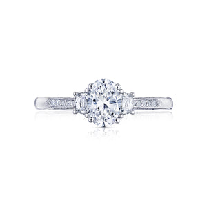 Tacori 18k White Gold Simply Tacori Oval Diamond Engagement Ring (0.34 CTW)