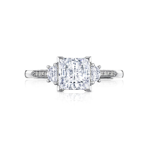 Tacori 18k White Gold Simply Tacori Princess Diamond Engagement Ring Setting (0.34 CTW)