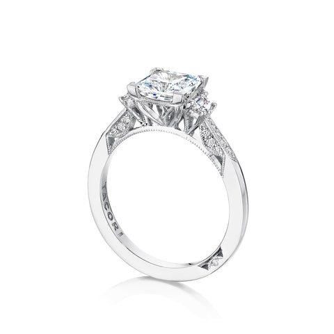 Tacori 18k White Gold Simply Tacori Princess Diamond Engagement Ring Setting (0.34 CTW)