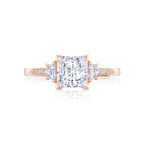 Tacori 18k Rose Gold Simply Tacori Princess Diamond Engagement Ring Setting (0.34 CTW)