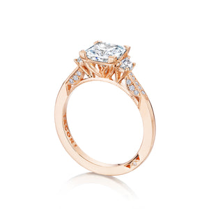 Tacori 18k Rose Gold Simply Tacori Princess Diamond Engagement Ring Setting (0.34 CTW)