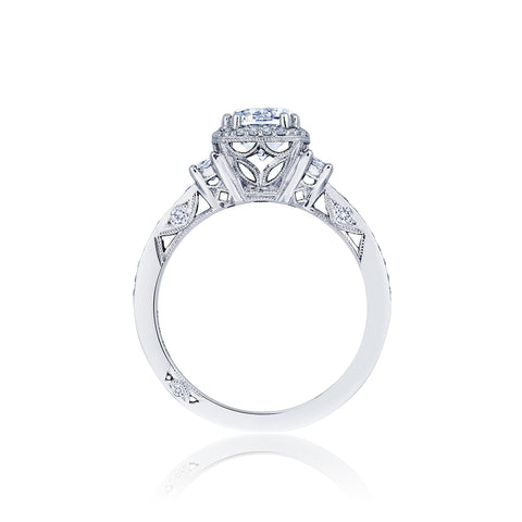 Tacori 18k White Gold Dantela Round Diamond Engagement Ring (0.5 CTW)