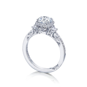 Tacori 18k White Gold Dantela Round Diamond Engagement Ring (0.5 CTW)
