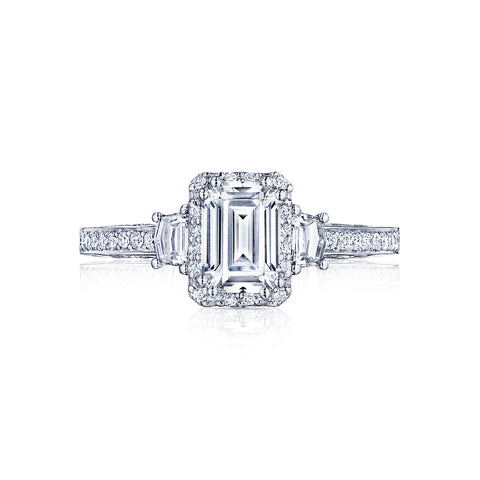 Tacori 18k White Gold Dantela  Engagement Ring Setting (0.48 CTW)