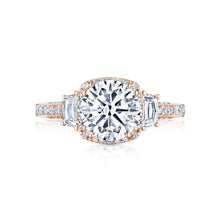 Load image into Gallery viewer, Tacori 18k Rose Gold Dantela Round Diamond Engagement Ring (0.68 CTW)