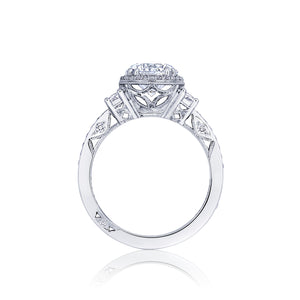 Tacori 18k White Gold  Dantela Round Diamond Engagement Ring (0.69 CTW)