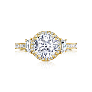 Tacori 18k Yellow Gold Dantela Round Diamond Engagement Ring (0.69 CTW)