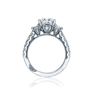 Tacori 18k White Gold Clean Crescent Princess Diamond Engagement Ring (1.17 CTW)