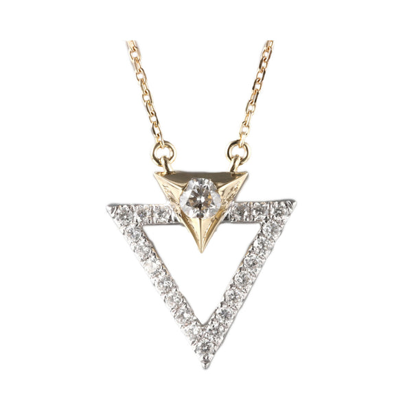 14k Two Tone Gold Diamond Pendant (0.25CTW)