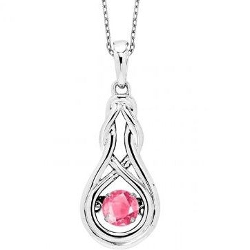 Silver and Pink Tourmaline Rhythm of Love Necklace