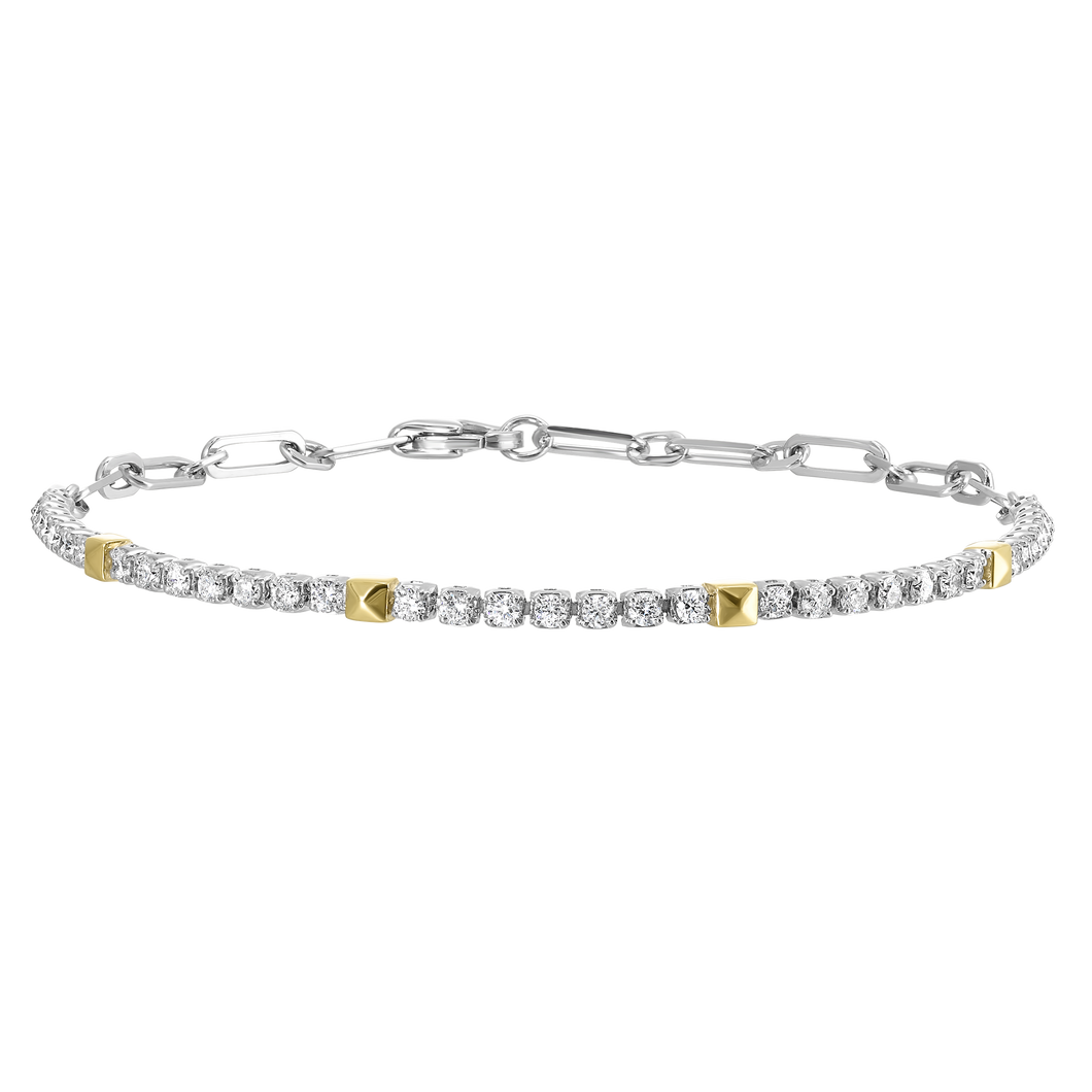 14K White Gold Diamond Fashion Bracelet 0.75CTW