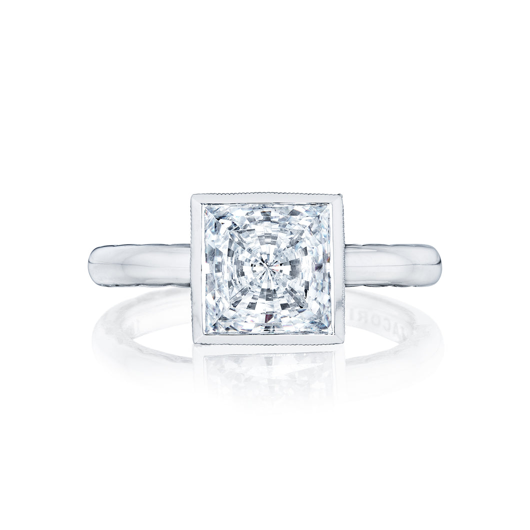 Tacori 18k White Gold Starlit Princess Diamond Engagement Ring (0.01 CTW)