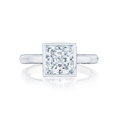 Tacori 18k White Gold Starlit Princess Diamond Engagement Ring Setting  (0.01 CTW)