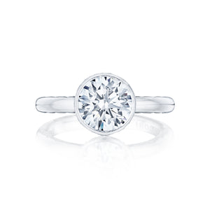 Tacori 18k White Gold Starlit Round Diamond Engagement Ring (0.01 CTW)