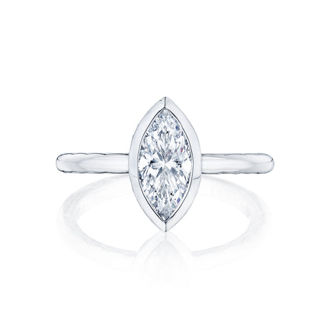 Tacori 18k White Gold Starlit Marquise Diamond Engagement Ring Setting   (0.01 CTW)