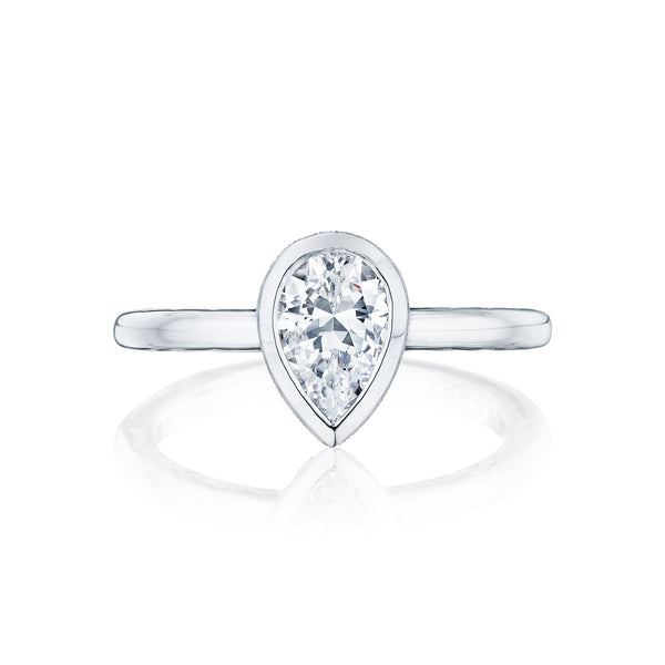 Tacori 18k White Gold Starlit Pear Diamond Engagement Ring Setting  (0.01 CTW)