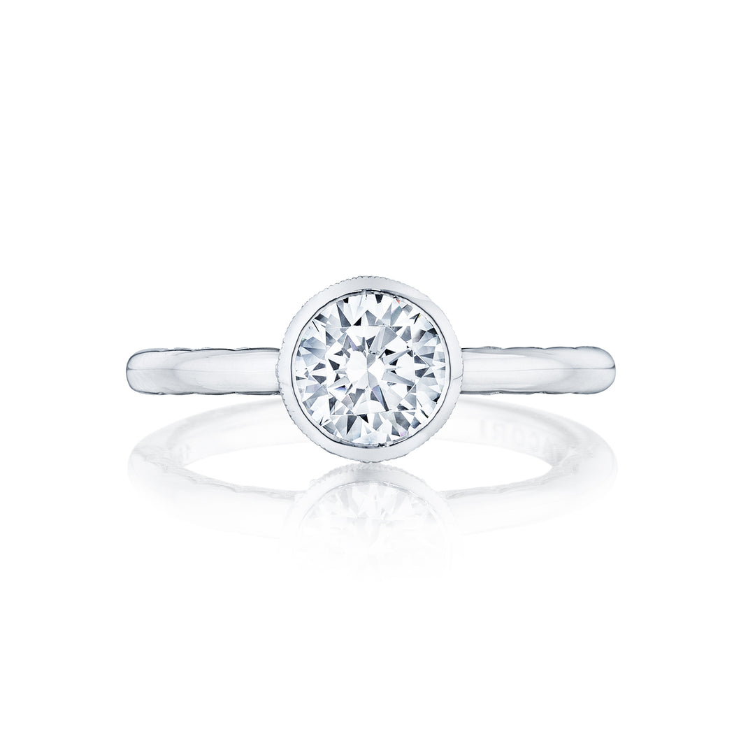 Tacori 18k White Gold Starlit Round Diamond Engagement Ring (0.01 CTW)