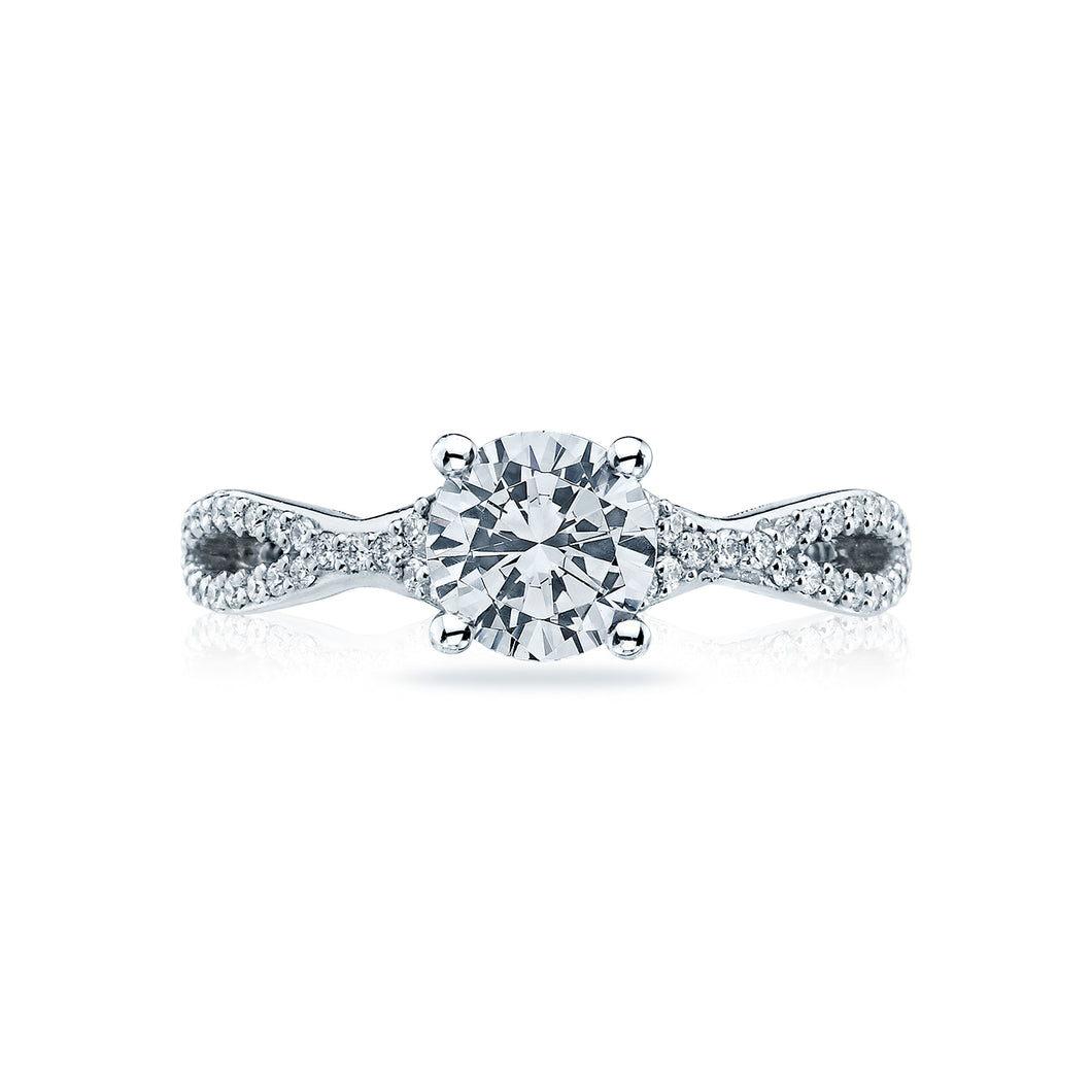 Tacori Platinum Ribbon Round Diamond Engagement Ring (0.26 CTW)