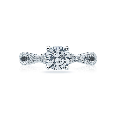 Tacori Platinum Ribbon Round Diamond Engagement Ring Setting   (0.26 CTW)