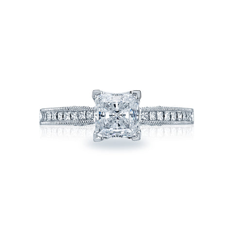 Tacori 18k White Gold Simply Tacori Princess Diamond Engagement Ring Setting (0.31 CTW)