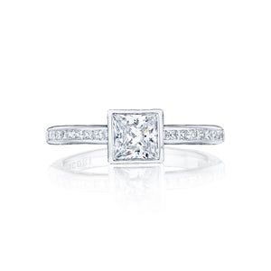 Tacori 18k White Gold Starlit Princess Diamond Engagement Ring Setting  (0.35 CTW)