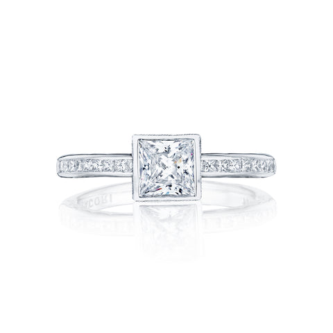 Tacori 18k White Gold Starlit Princess Diamond Engagement Ring Setting  (0.35 CTW)