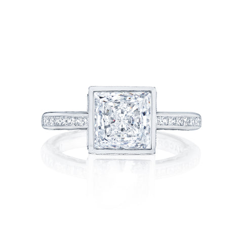 Tacori 18k White Gold Starlit Princess Diamond Engagement Ring Setting  (0.35 CTW)