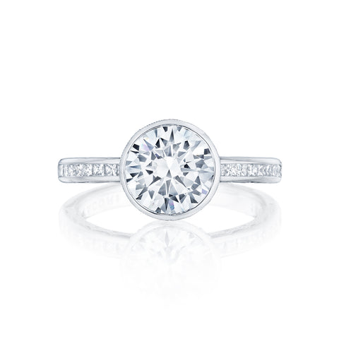 Tacori 18k White Gold Starlit Round Diamond Engagement Ring Setting  (0.35 CTW)