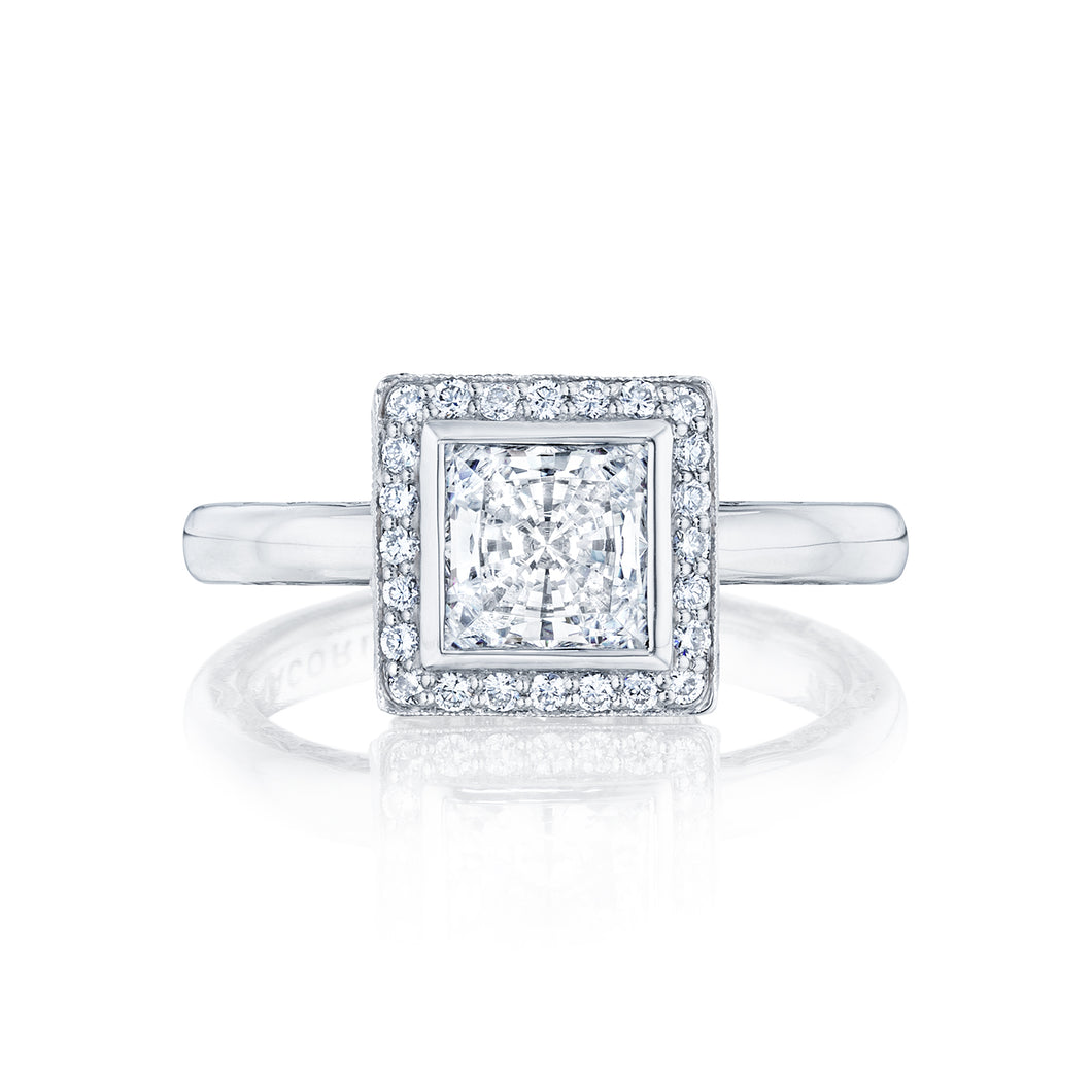 Tacori 18k White Gold Starlit Princess Diamond Engagement Ring (0.19 CTW)