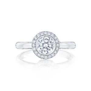 Tacori 18k White Gold Starlit Round Diamond Engagement Ring (0.16 CTW)