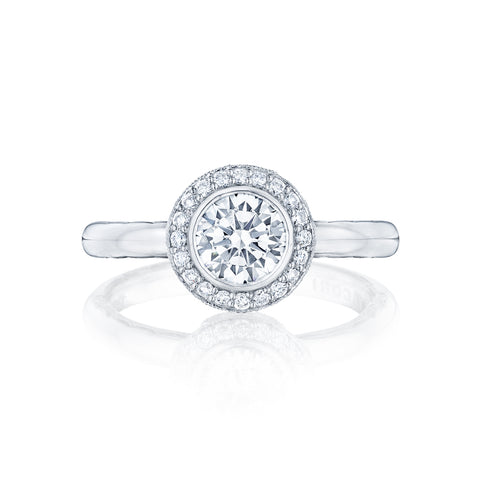 Tacori 18k White Gold Starlit Round Diamond Engagement Ring Setting   (0.16 CTW)