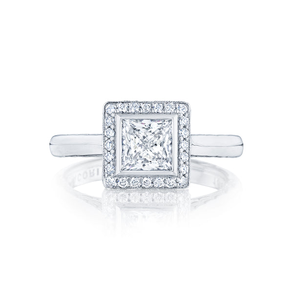 Tacori 18k White Gold Starlit Princess Diamond Engagement Ring Setting  (0.2 CTW)