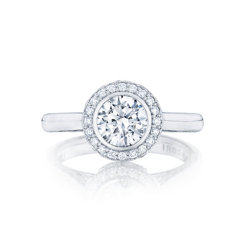 Tacori 18k White Gold Starlit Princess Diamond Engagement Ring Setting  (0.16 CTW)