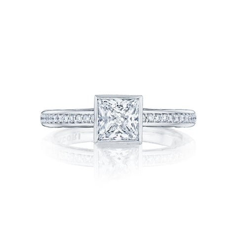 Tacori 18k White Gold  Starlit Princess Diamond Engagement Ring Setting (0.13 CTW)