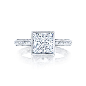 Tacori 18k White Gold Starlit Princess Diamond Engagement Ring Setting  (0.13 CTW)