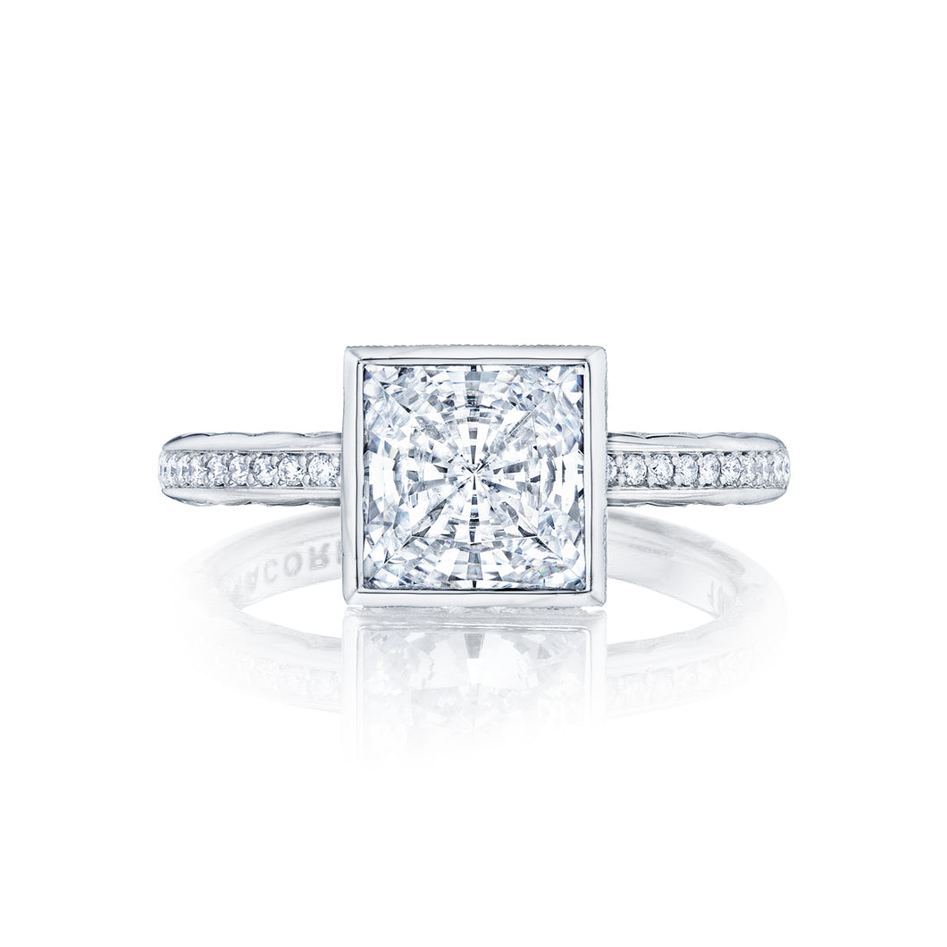 Tacori 18k White Gold Starlit Princess Diamond Engagement Ring (0.13 CTW)