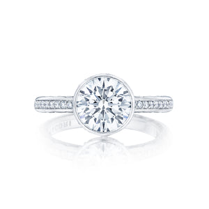Tacori 18k White Gold Starlit Round Diamond Engagement Ring (0.13 CTW)