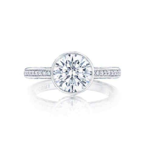 Tacori 18k White Gold Starlit Round Diamond Engagement Ring Setting   (0.13 CTW)